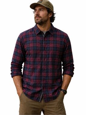 NWT PX Premium Xpression XXL Red Plaid Button Shirt Outdoorsy Grunge Casual